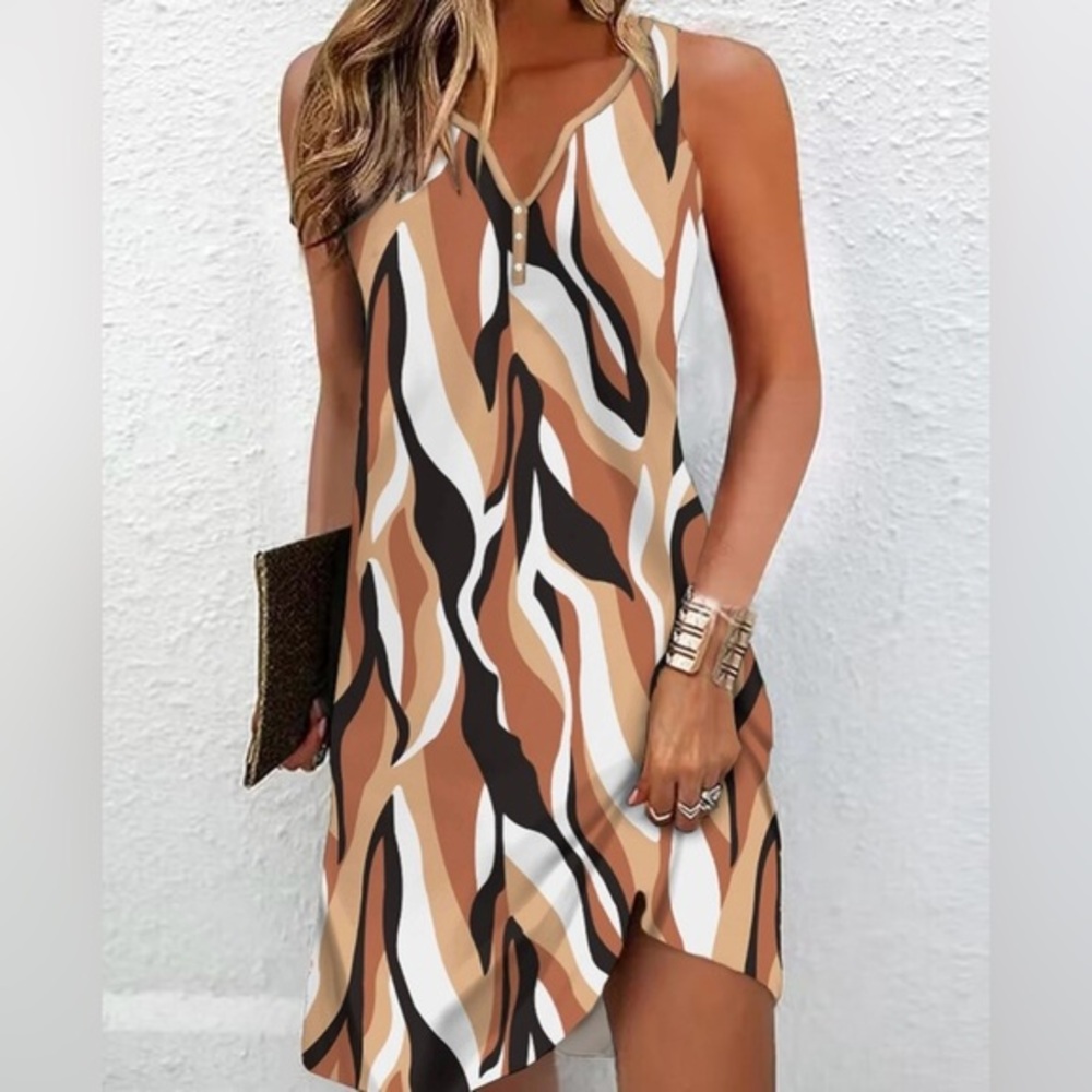 NWOT Small sleeveless V-neck lightweight, super soft and comfy A- line dress.